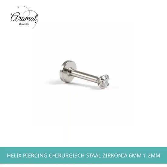 Helix Piercing Chirurgisch Staal Zirkonia 6mm 1.2mm by@Outfy