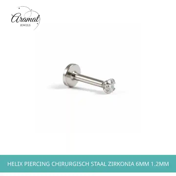 Helix Piercing Chirurgisch Staal Zirkonia 6mm 1.2mm by@Outfy