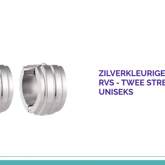 Zilverkleurige Klapcreolen - RVS - Twee Strepen - 13 mm - Uniseks by@Outfy