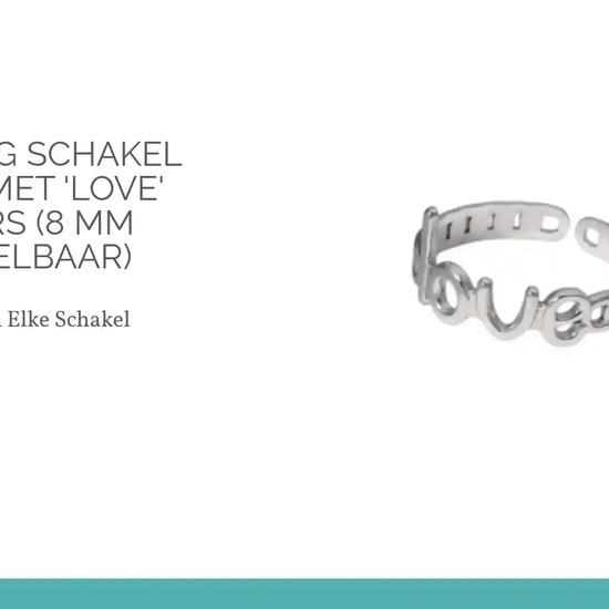 Open Ring Schakel Motief met 'Love' Letters (8 mm Verstelbaar) by@Outfy