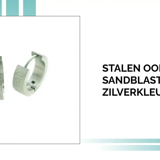 Stalen Oorringen Sandblasted Zilverkleurig RVS by@Outfy