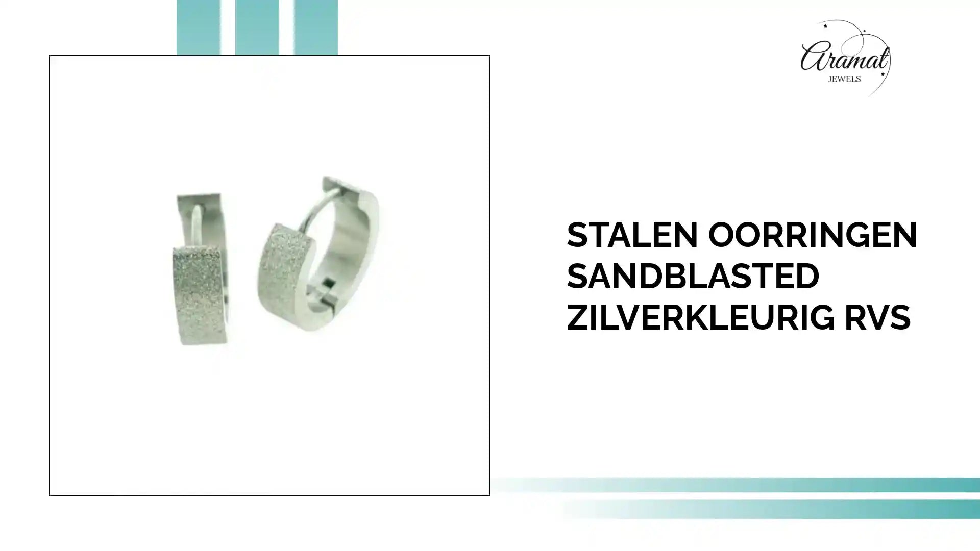 Stalen Oorringen Sandblasted Zilverkleurig RVS by@Outfy