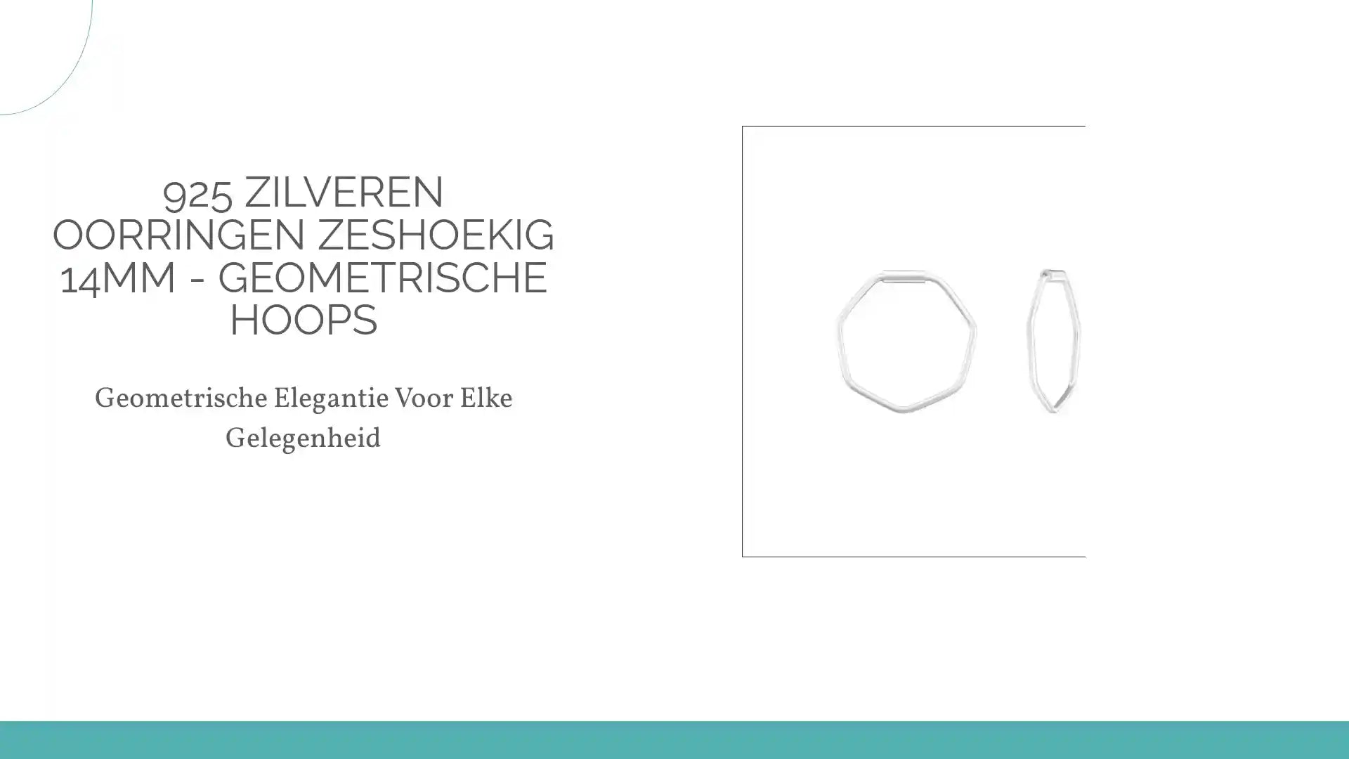 925 Zilveren Oorringen Zeshoekig 14mm - Geometrische Hoops by@Outfy