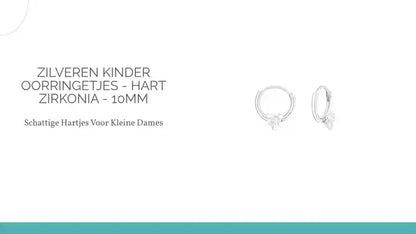 Zilveren Kinder Oorringetjes - Hart Zirkonia - 10mm by@Outfy
