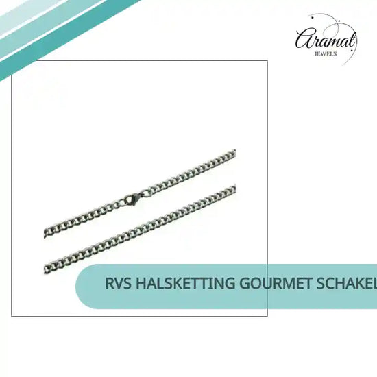 RVS halsketting gourmet schakel zilverkleurig by@Outfy