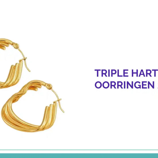 Triple Hartvormige Oorringen 25mm by@Outfy