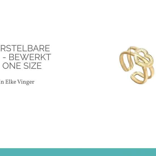 Stalen Verstelbare Open Ring - Bewerkt Hartje - One Size by@Outfy