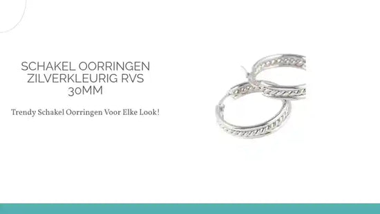 Schakel Oorringen Zilverkleurig RVS 30mm by@Outfy
