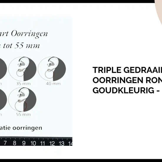 Triple Gedraaide Oorringen Rond Goudkleurig - 25x7mm by@Outfy