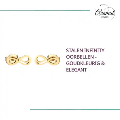 Stalen Infinity Oorbellen - Goudkleurig &amp; Elegant by@Outfy