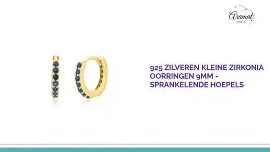 925 Zilveren Kleine Zirkonia Oorringen 9mm - Sprankelende Hoepels by@Outfy