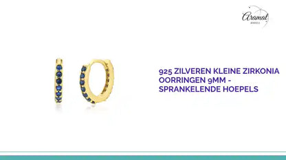 925 Zilveren Kleine Zirkonia Oorringen 9mm - Sprankelende Hoepels by@Outfy