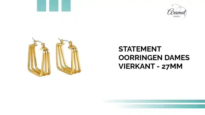 Statement oorringen dames vierkant - 27mm by@Outfy