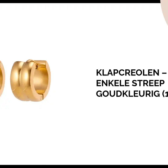 Klapcreolen &ndash; Staal Enkele Streep Goudkleurig (13mm) by@Outfy