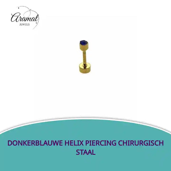 Donkerblauwe Helix Piercing Chirurgisch Staal by@Outfy