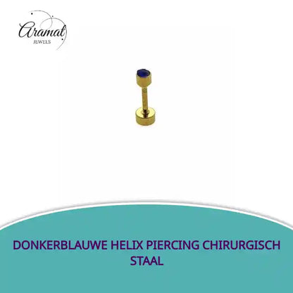 Donkerblauwe Helix Piercing Chirurgisch Staal by@Outfy
