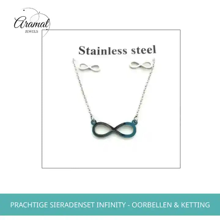 Prachtige Sieradenset Infinity - Oorbellen &amp; Ketting by@Outfy