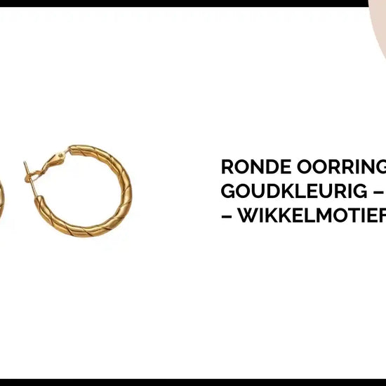 Ronde Oorringen RVS Goudkleurig &ndash; 25x3,5mm &ndash; Wikkelmotief Creolen by@Outfy
