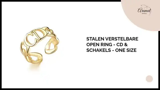 Stalen Verstelbare Open Ring - CD &amp; Schakels - One Size by@Outfy