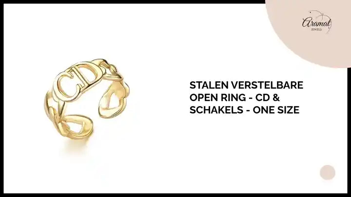 Stalen Verstelbare Open Ring - CD &amp; Schakels - One Size by@Outfy