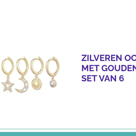 Zilveren Oorringetjes met Gouden Plating - Set van 6 by@Outfy
