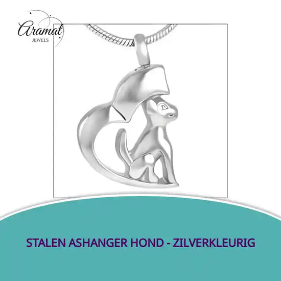 Stalen Ashanger Hond - Zilverkleurig by@Outfy