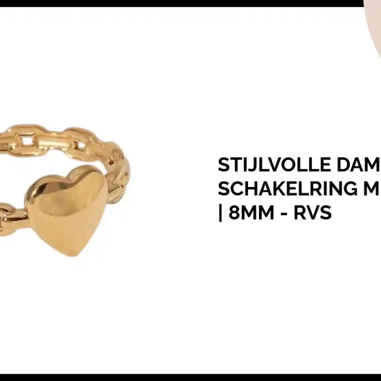 Stijlvolle Dames Schakelring met Hartje | 8mm - RVS by@Outfy