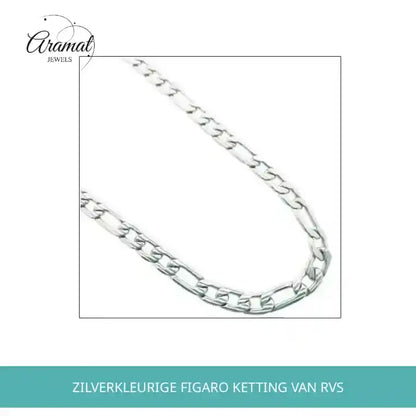 Zilverkleurige Figaro Ketting van RVS by@Outfy