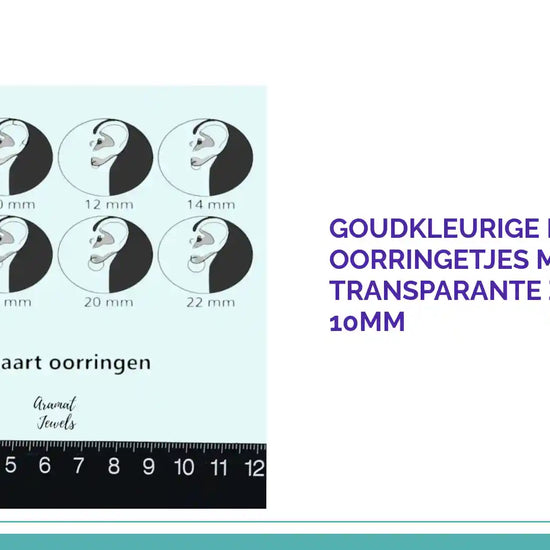 Goudkleurige Mini Oorringetjes Meisje &ndash; Transparante Zirkonia &ndash; 10mm by@Outfy