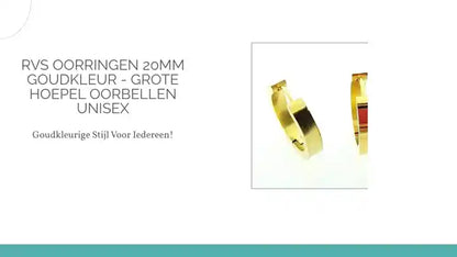 RVS Oorringen 20mm Goudkleur - Grote Hoepel Oorbellen Unisex by@Outfy