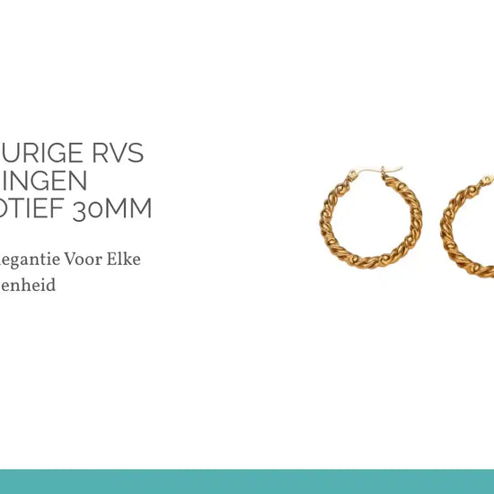Goudkleurige RVS oorringen wikkelmotief 30mm by@Outfy