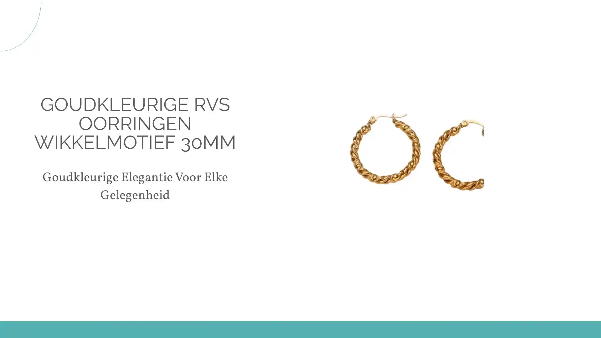 Goudkleurige RVS oorringen wikkelmotief 30mm by@Outfy