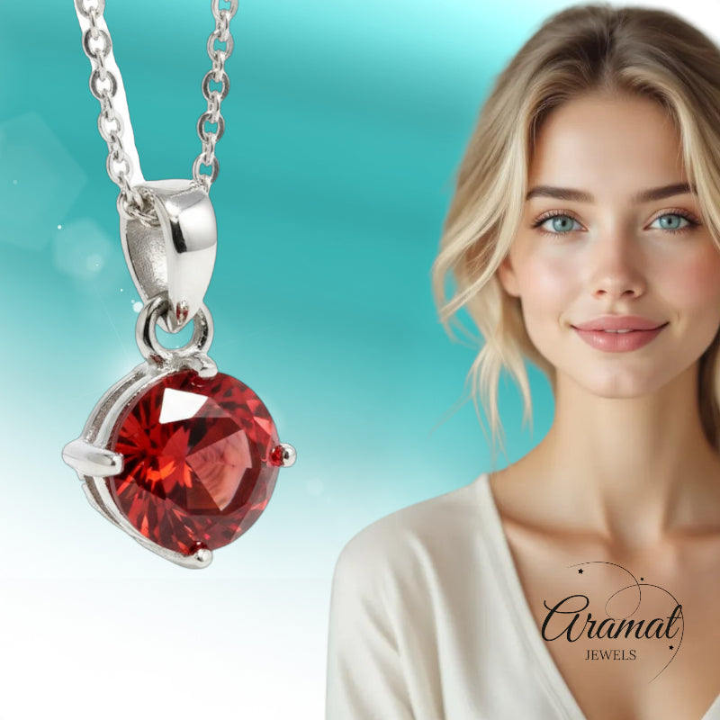 Pendentif élégant en acier inoxydable et zircone