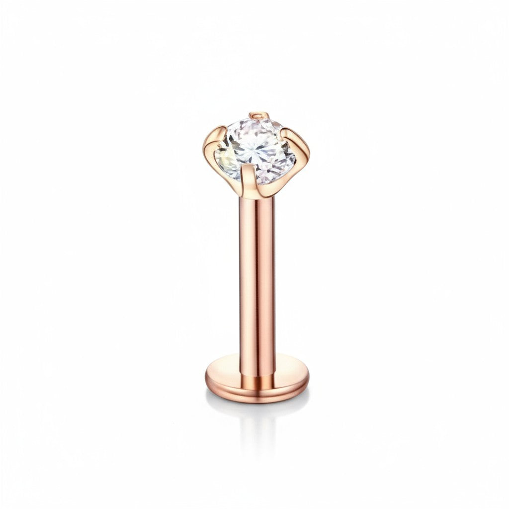 Piercing tragus-hélix – Or rose – Zirconium AB 