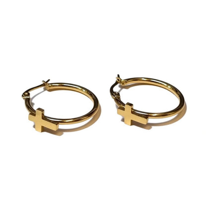 Boucles d'oreilles créoles en acier doré