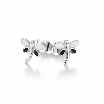 Stalen Emaille oorbellen Libelle