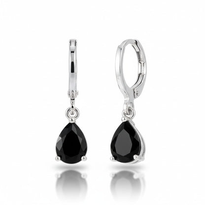 Mini boucles d'oreilles fille – Zircon noir – 10 mm