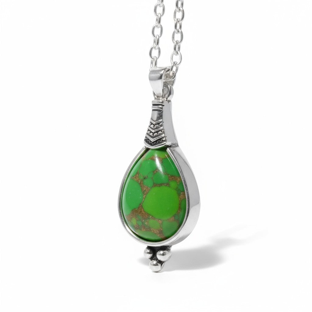 Bohemien Groene Gemarmerde Ketting