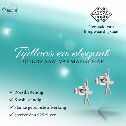 Boucles d'oreilles Dancer – Acier argenté 11 x 6 mm