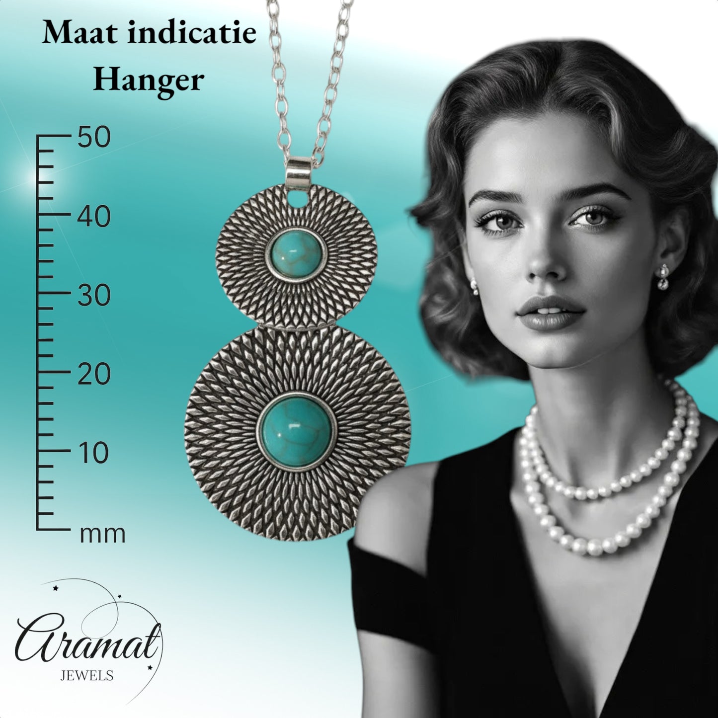 Collier bohème tendance avec pierre marbrée