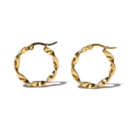 Boucles d'oreilles torsadées Golden Glamour - Créoles torsadées
