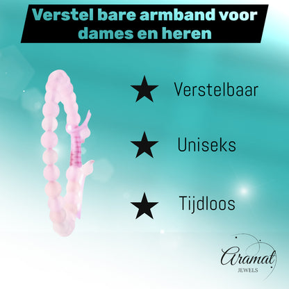 Roze Kwarts Armband verstelbaar