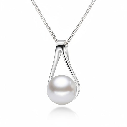 Collier de perles argentées pour femme