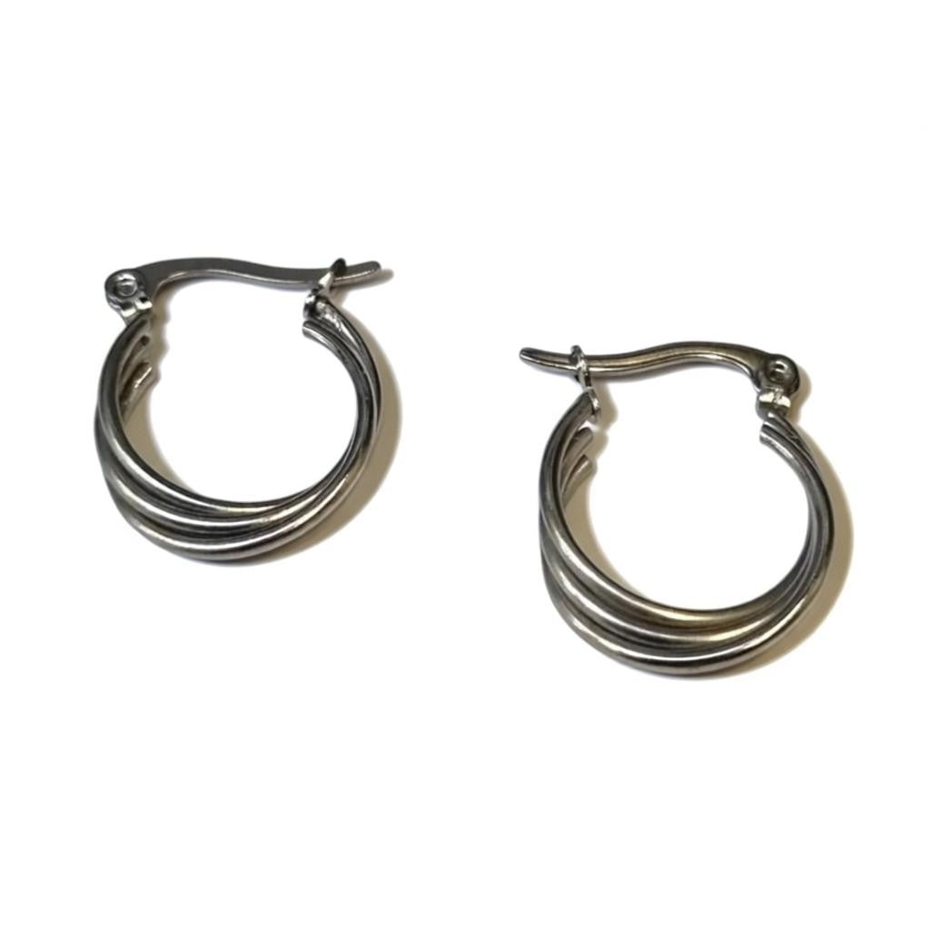 Stalen Oorringen met Triple Hoop Design (16 mm)