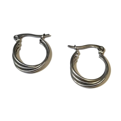 Stalen Oorringen met Triple Hoop Design (16 mm)