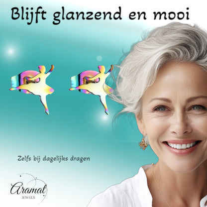 Ballerina Oorstekers RVS – Multikleur 11mm