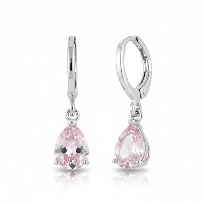 Mini boucles d'oreilles fille – Zircon rose – 10 mm