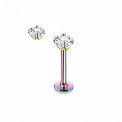 Piercing hélix multicolore en zircone AB 6 mm 1,2 mm