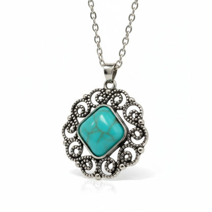 Boho Halsketting met Turquoise Steen