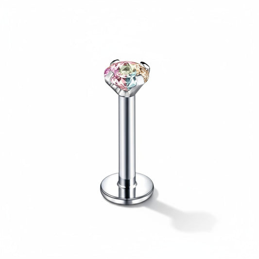 Tragus Helix Piercing Zilver AB Zirkonia 6mm 3mm